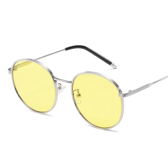 Fashion Brand round Glasses 2019 Women's Sunglasses Men Driving Polarized Sunglasses  Pink Retro Yellow Glasses